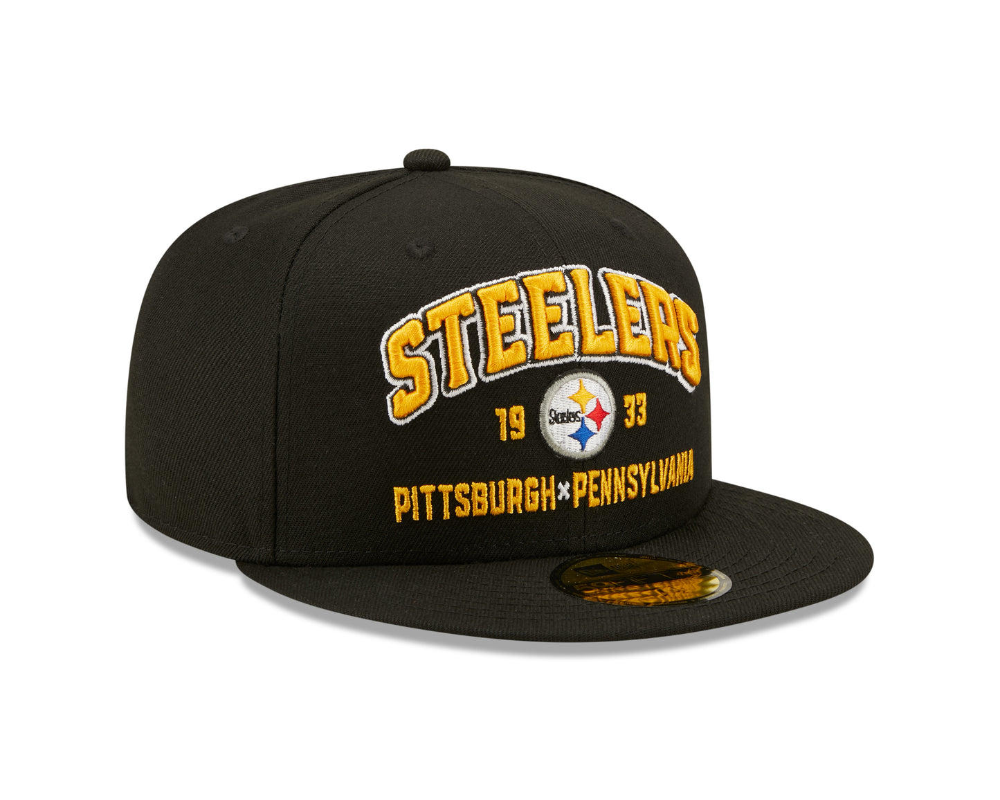 Pittsburgh Steelers New Era Local Stacked 59FIFTY Fitted Hat - Black