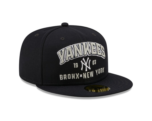 New York Yankees New Era Local Stacked 59FIFTY Fitted Hat - Navy