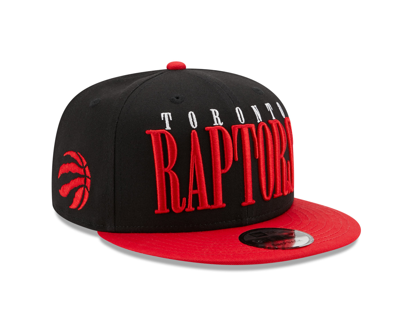 Toronto Raptors NBA New Era Team Title 9Fifty Snapback Hat - Black / Red