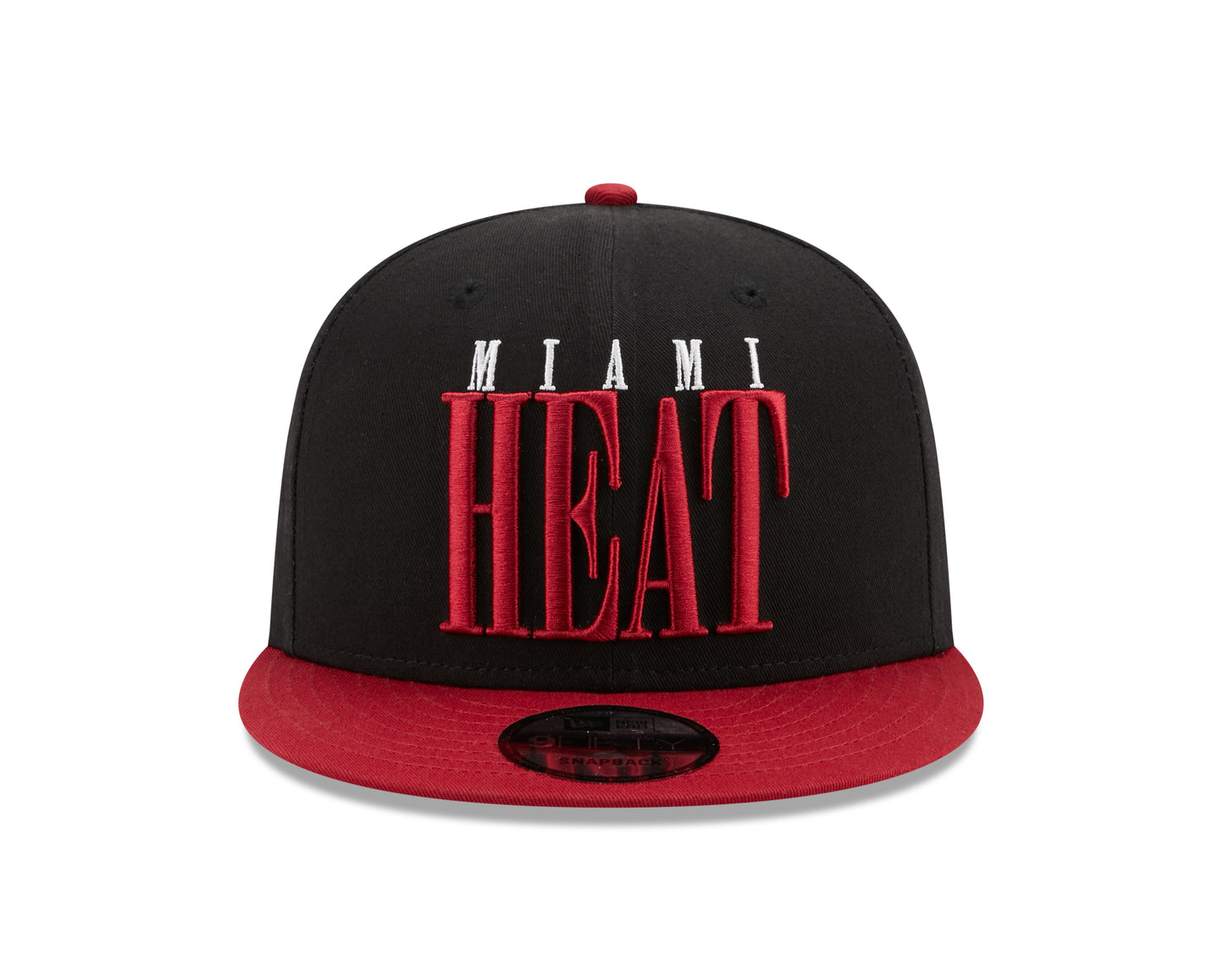 Miami Heat NBA New Era Team Title 9Fifty Snapback Hat - Black / Red