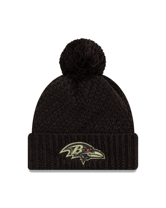Baltimore Ravens New Era Women's Salute to Service Sideline Knit Hat- Black