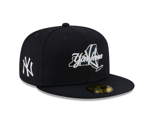 New York Yankees New Era Navy Local State Patched 59FIFTY Fitted Hat