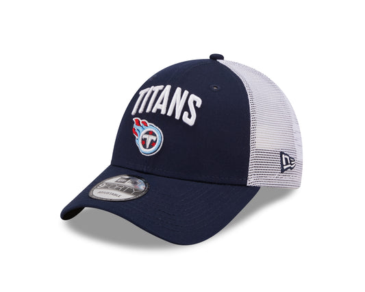Tennessee Titans Team New Era Team Title Mesh Trucker 9Forty Adjustable Snapback Hat