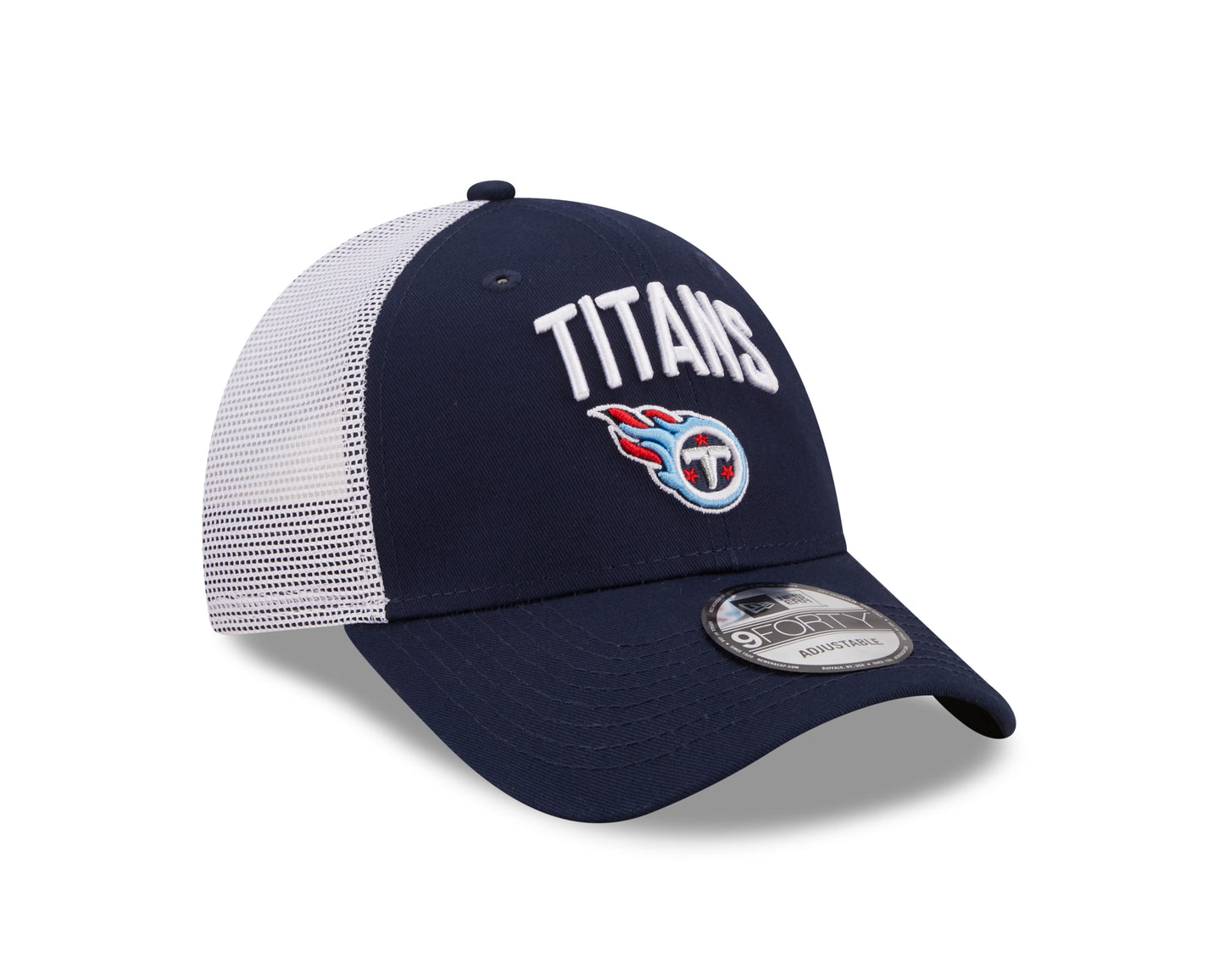 Tennessee Titans Team New Era Team Title Mesh Trucker 9Forty Adjustable Snapback Hat