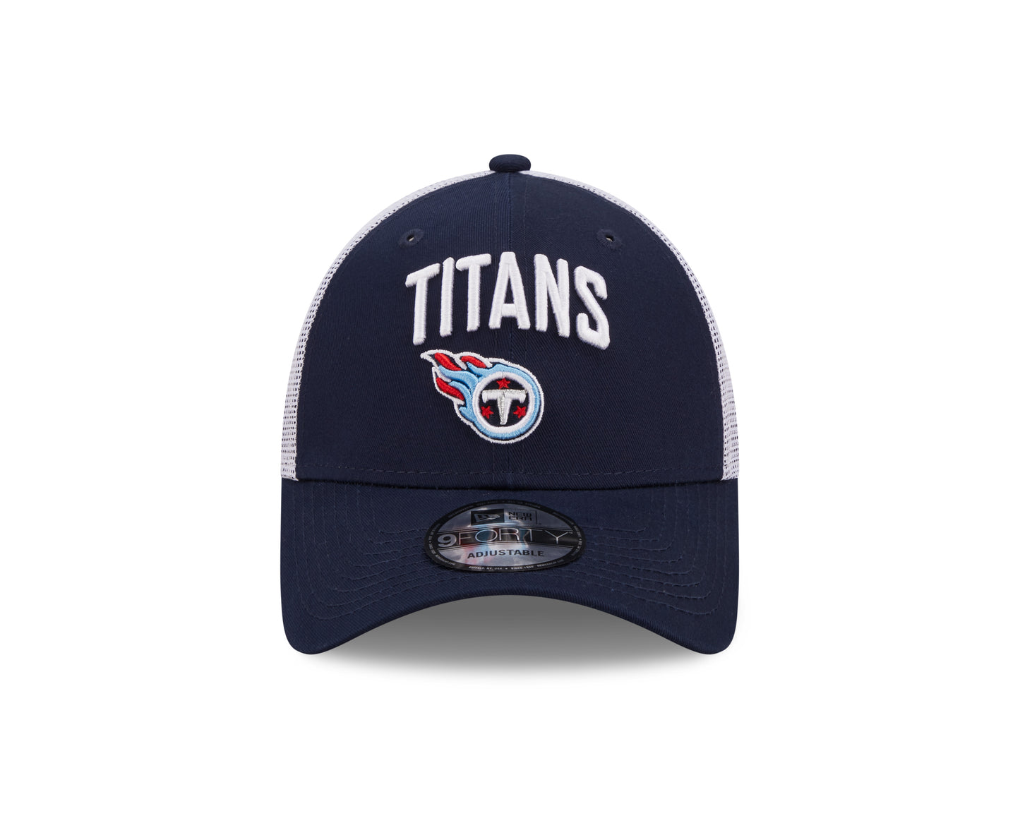 Tennessee Titans Team New Era Team Title Mesh Trucker 9Forty Adjustable Snapback Hat