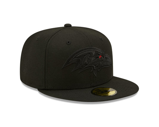 Baltimore Ravens New Era Color Pack Black on Black 59Fifty Hat