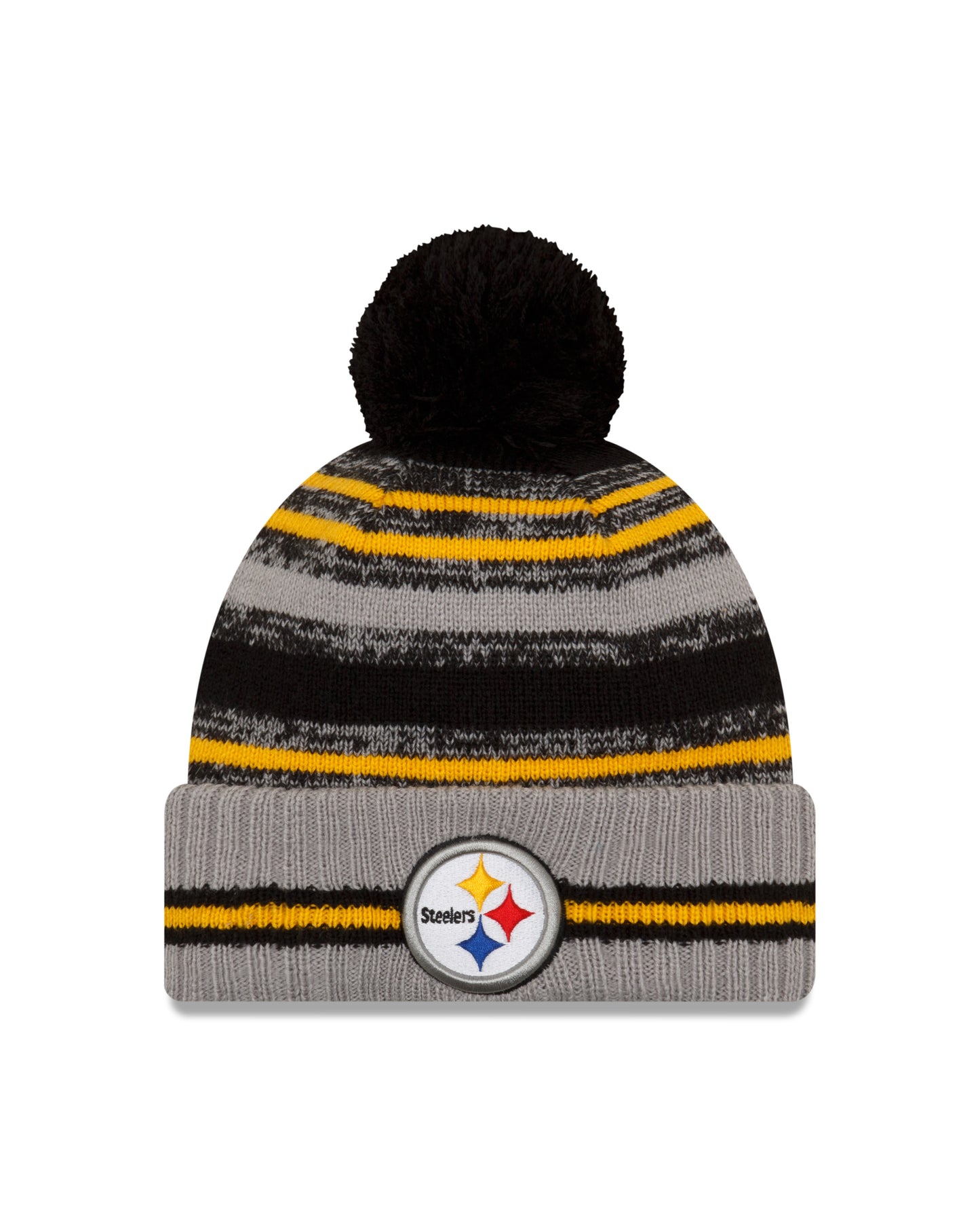 Pittsburgh Steelers New Era Sideline Sport Cuffed Pom Knit Hat Gray