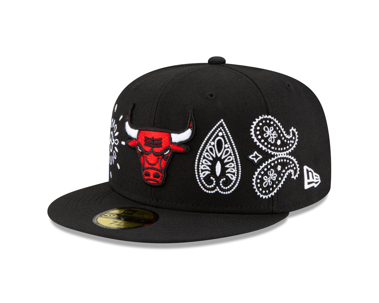 Chicago Bulls New Era Paisley All-Over 59FIFTY Fitted Hat - Black