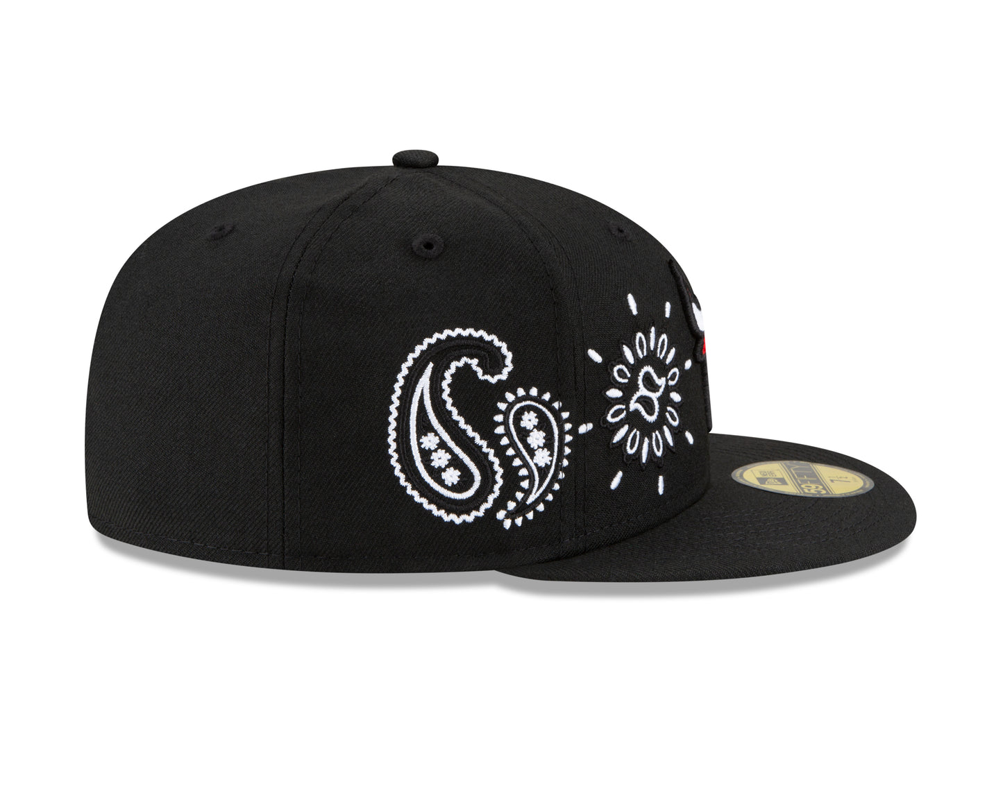 Chicago Bulls New Era Paisley All-Over 59FIFTY Fitted Hat - Black