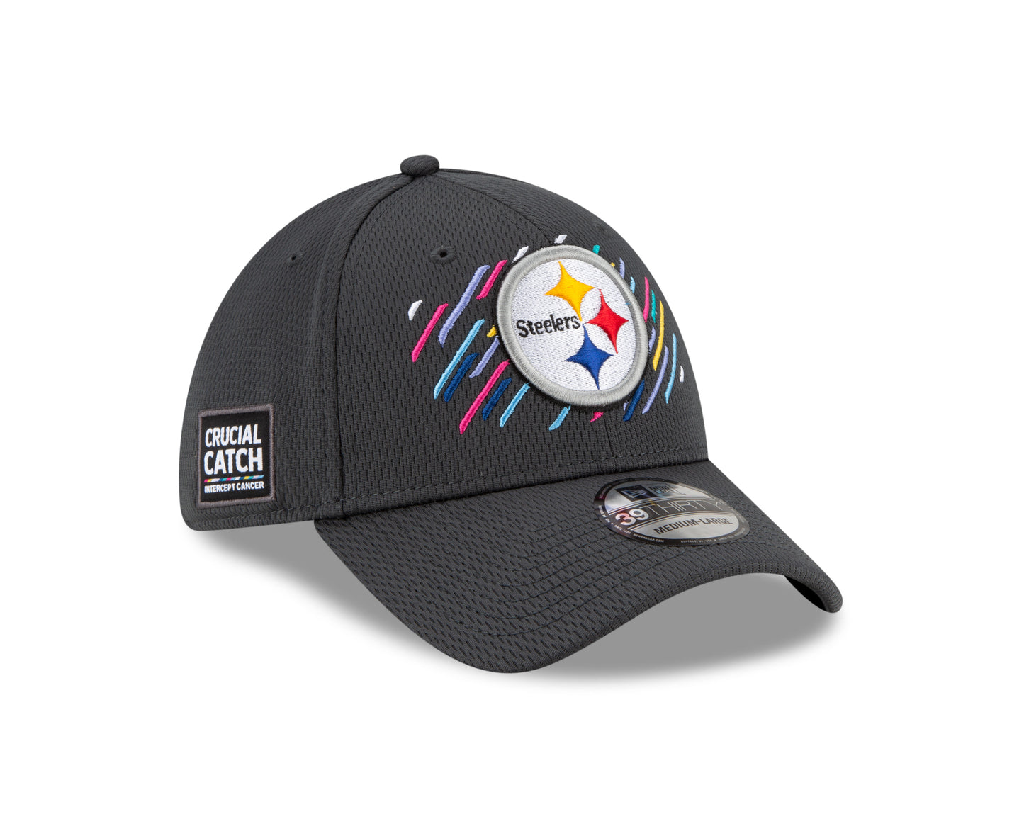 Pittsburgh Steelers New Era Crucial Catch 39THIRTY Flex Hat - Gray