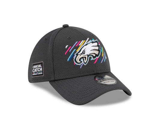 Philadelphia Eagles New Era Crucial Catch 39THIRTY Flex Hat - Gray