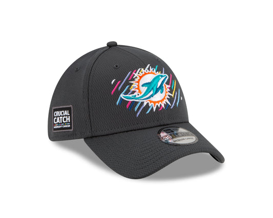 Miami Dolphins New Era Crucial Catch 39THIRTY Flex Hat - Gray