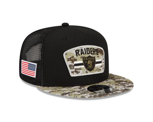 Las Vegas Raiders New Era Salute to Service 9FIFTY Adjustable Hat - Black