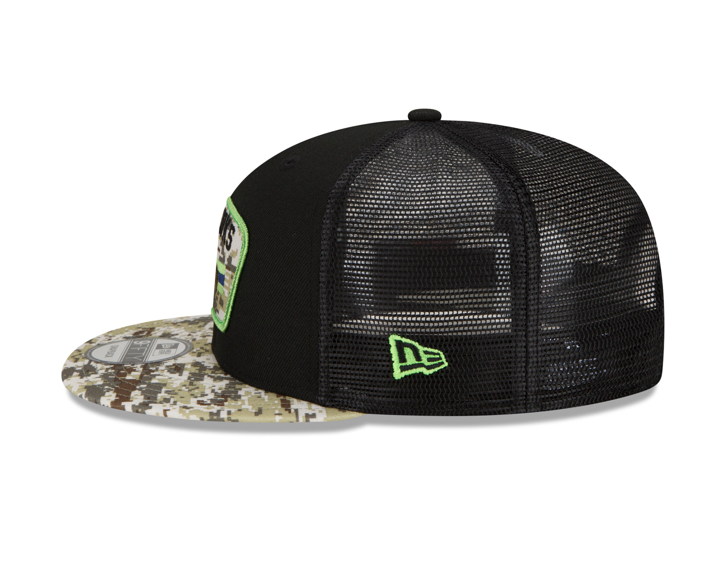 Seattle Seahawks New Era Salute To Service 9FIFTY Adjustable Hat - Black