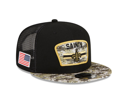 New Orleans Saints New Era Salute To Service 9FIFTY Adjustable Hat - Black