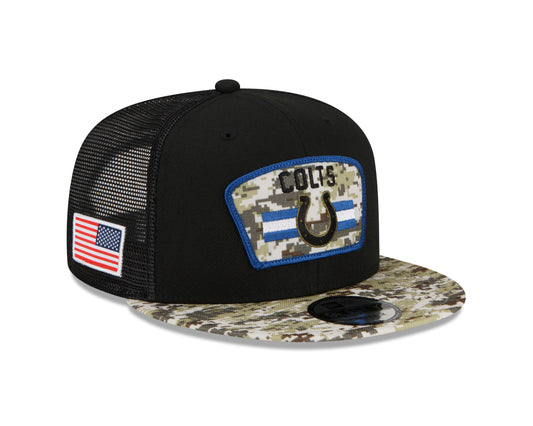 Indianapolis Colts New Era Salute To Service 9FIFTY Adjustable Hat - Black