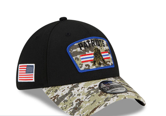 New England Patriots Historic New Era Salute to Service Sideline 39THIRTY Hat - Black