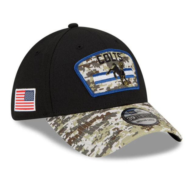 Indianapolis Colts New Era Salute to Service Sideline 39THIRTY Flex Hat - Black