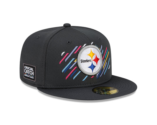 Pittsburgh Steelers New Era Crucial Catch Sideline 59FIFTY Hat - Gray