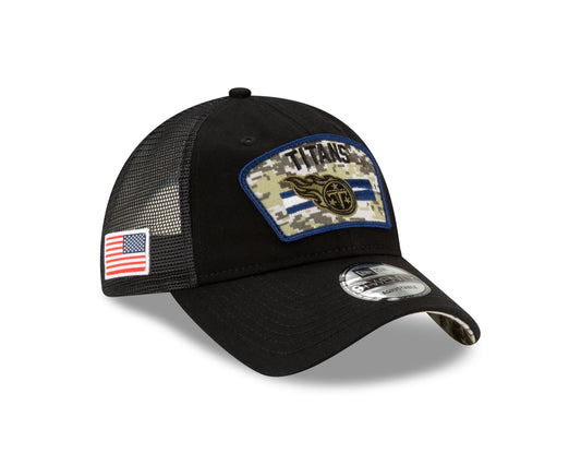 Tennessee Titans New Era Salute to Service 9TWENTY Adjustable Hat - Black