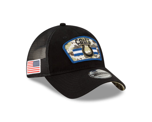 Indianapolis Colts New Era Salute to Service 9TWENTY Adjustable Hat - Black