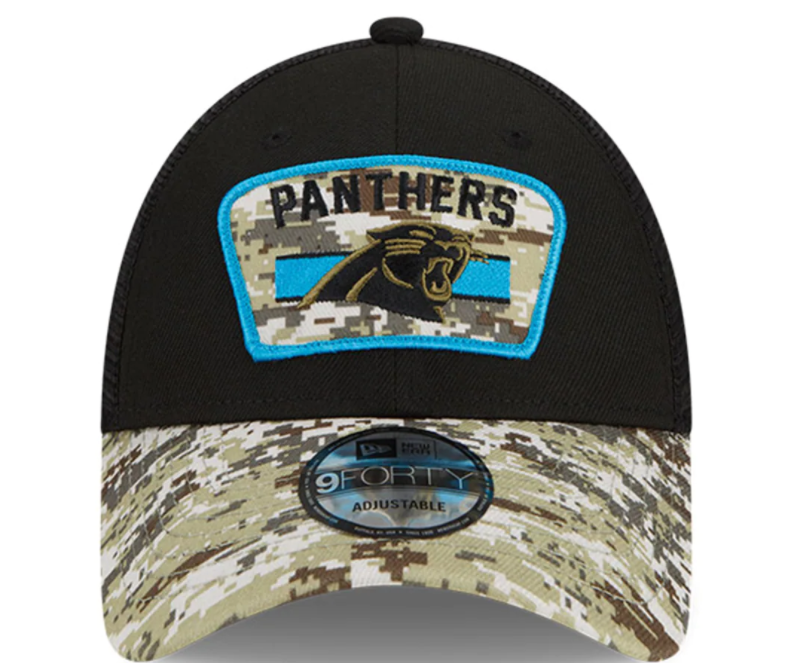 Carolina Panthers New Era Salute To Service 9FORTY Adjustable Hat - Black