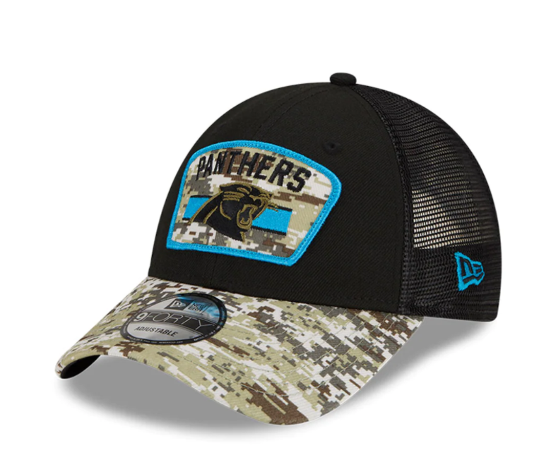 Carolina Panthers New Era Salute To Service 9FORTY Adjustable Hat - Black