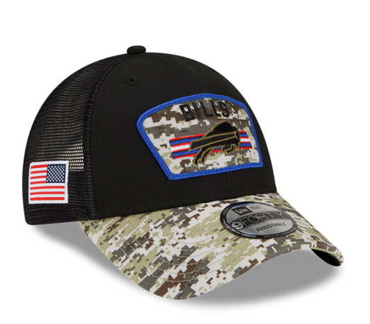 Buffalo Bills New Era Salute To Service 9FORTY Adjustable Hat - Black