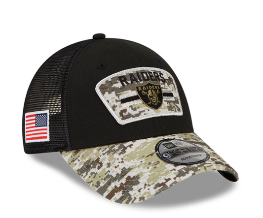 Las Vegas Raiders New Era Salute To Service 9FORTY Adjustable Hat - Black