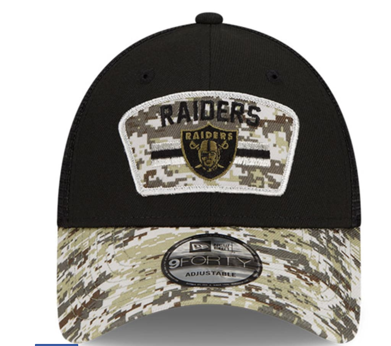 Las Vegas Raiders New Era Salute To Service 9FORTY Adjustable Hat - Black