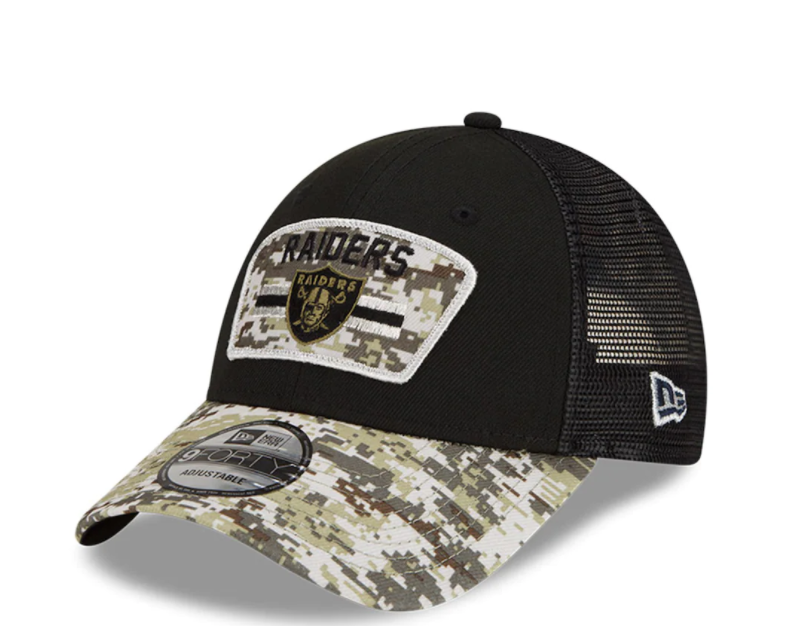 Las Vegas Raiders New Era Salute To Service 9FORTY Adjustable Hat - Black