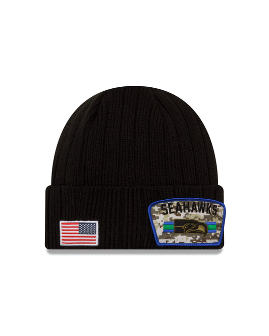 Seattle Seahawks 2021 Sideline Salute to Service Knit Hat - Black