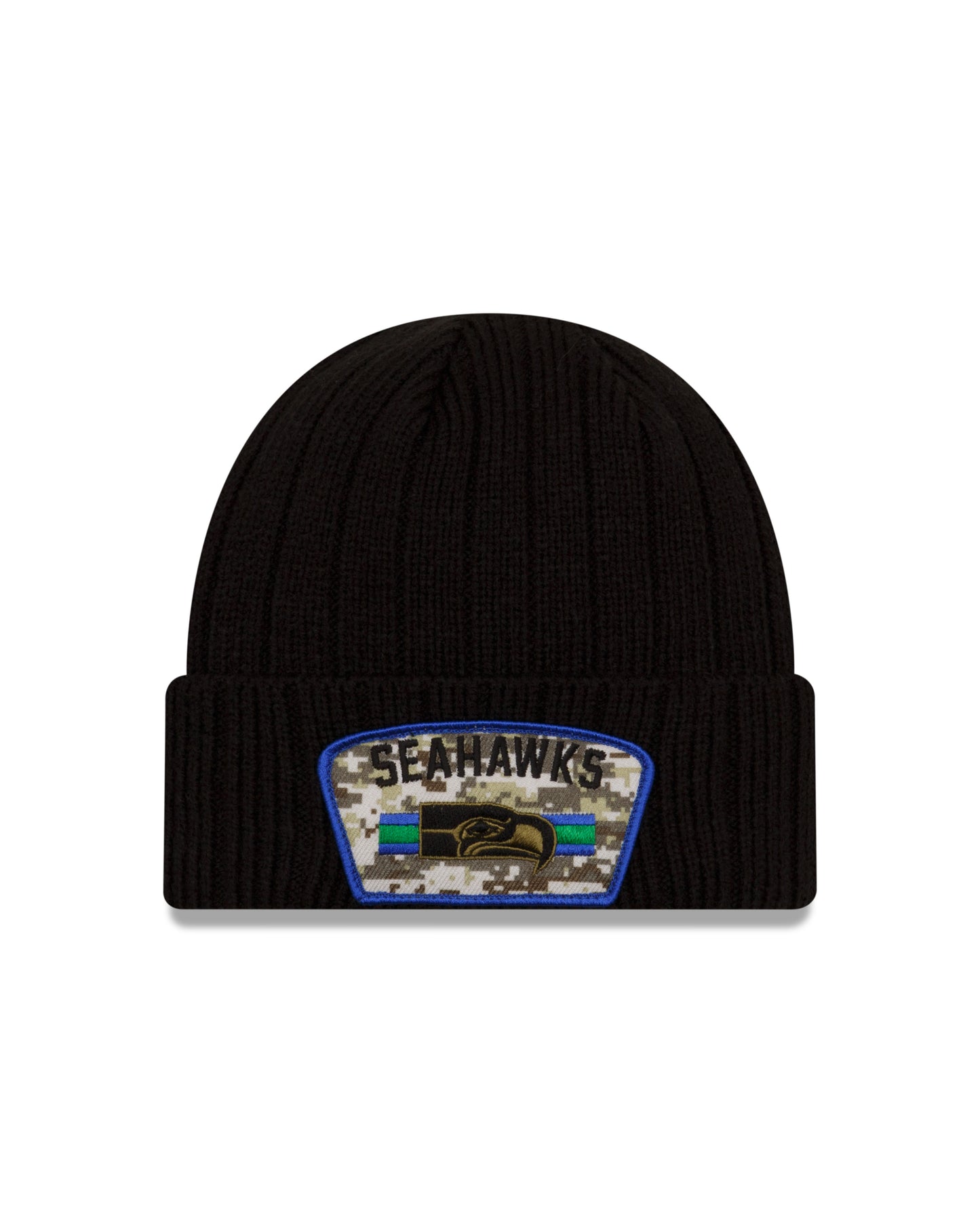 Seattle Seahawks 2021 Sideline Salute to Service Knit Hat - Black