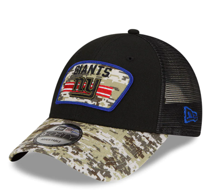 New York Giants New Era Salute To Service 9FORTY Adjustable Hat - Black