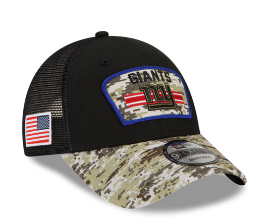 New York Giants New Era Salute To Service 9FORTY Adjustable Hat - Black