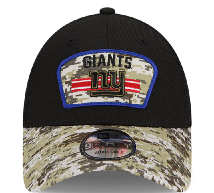 New York Giants New Era Salute To Service 9FORTY Adjustable Hat - Black