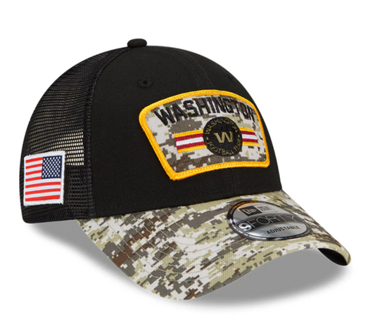 Washington Football New Era Salute To Service 9FORTY Adjustable Hat - Black