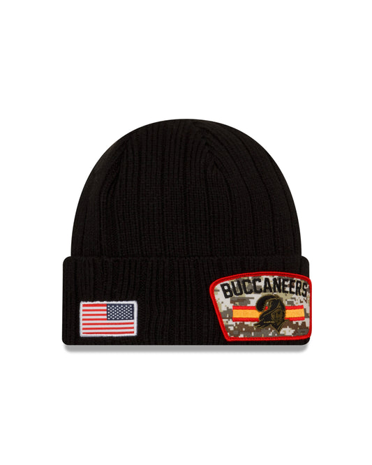 Tampa Bay Buccaneers New Era Salute to Service Sideline Knit Hat- Black