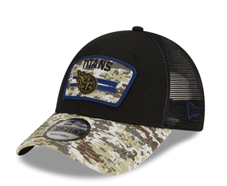Tennessee Titans New Era Salute To Service 9FORTY Adjustable Hat - Black