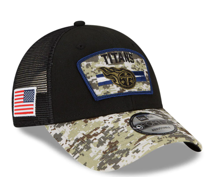 Tennessee Titans New Era Salute To Service 9FORTY Adjustable Hat - Black