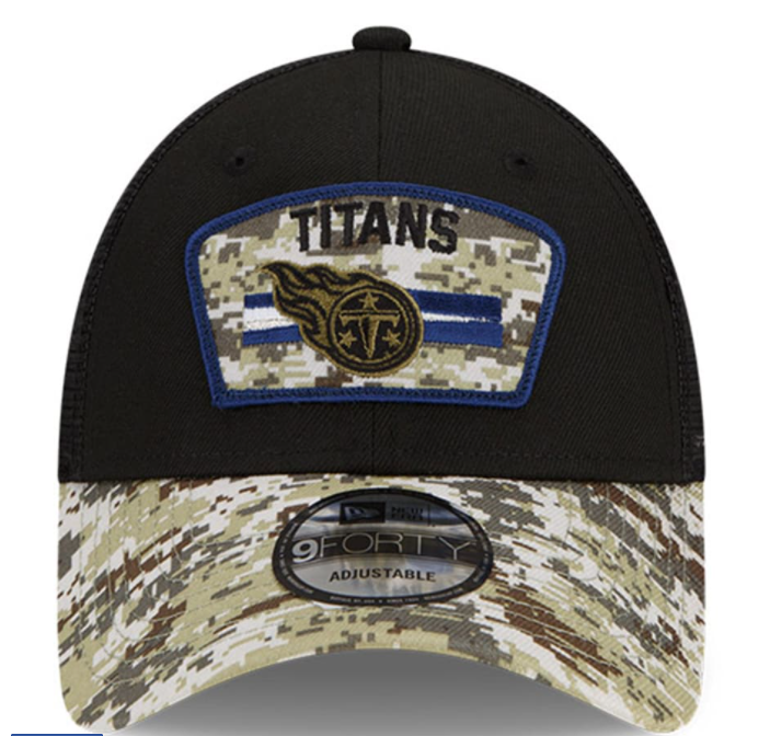 Tennessee Titans New Era Salute To Service 9FORTY Adjustable Hat - Black