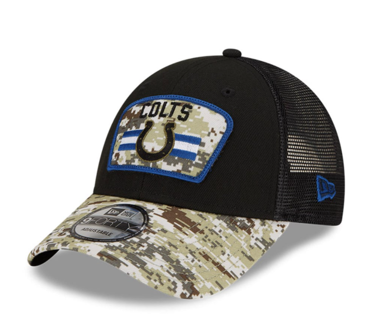 Indianapolis Colts New Era Salute To Service 9FORTY Adjustable Hat - Black
