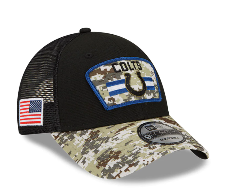 Indianapolis Colts New Era Salute To Service 9FORTY Adjustable Hat - Black