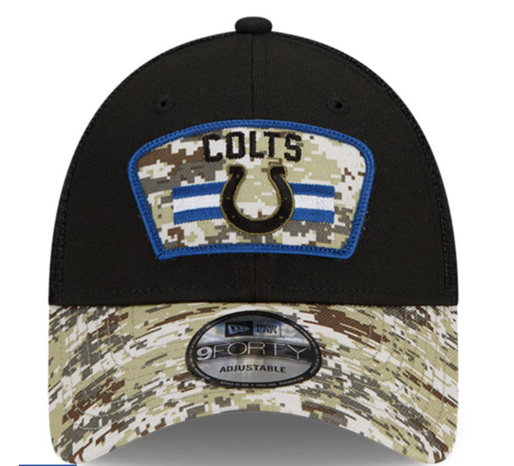 Indianapolis Colts New Era Salute To Service 9FORTY Adjustable Hat - Black