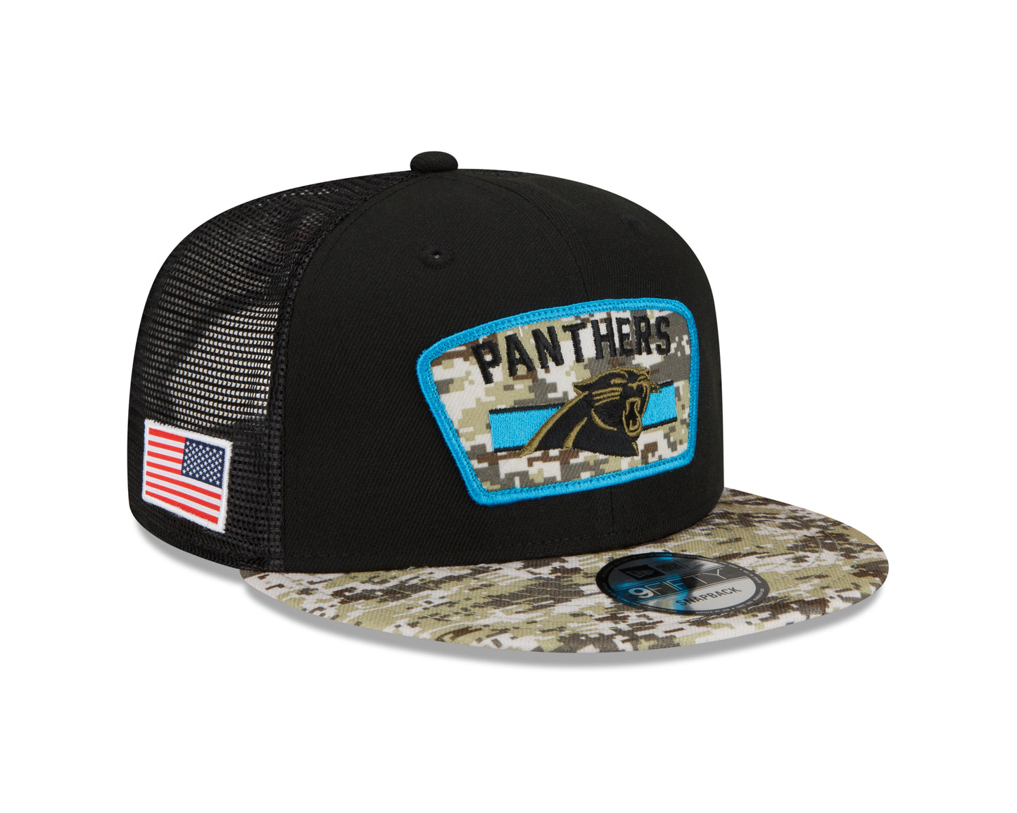 Carolina Panthers New Era Salute To Service 9FIFTY Adjustable Hat - Black