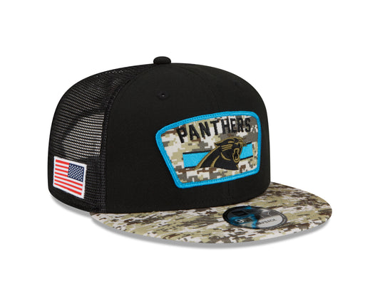 Carolina Panthers New Era Salute To Service 9FIFTY Adjustable Hat - Black