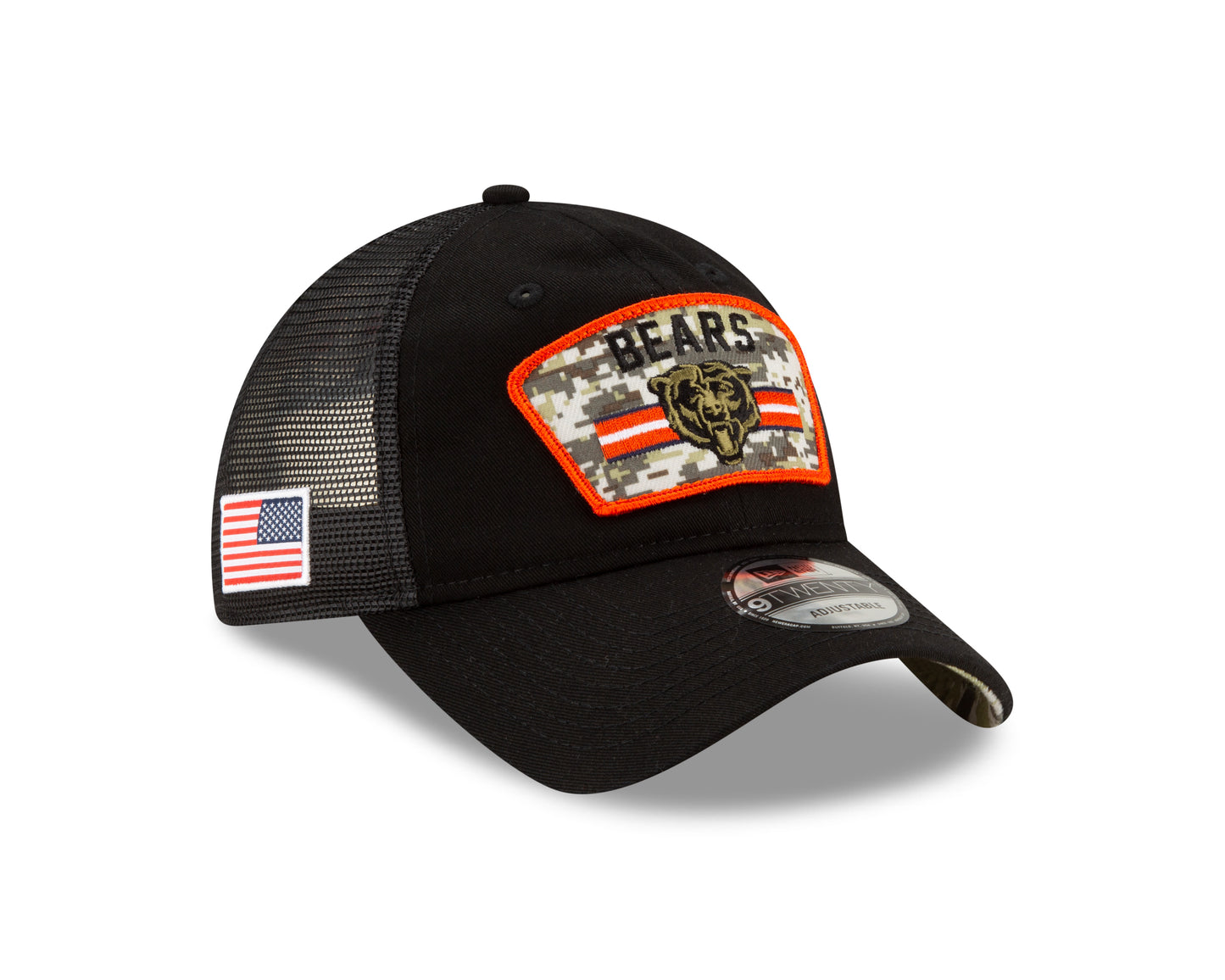 Chicago Bears New Era Salute to Service 9TWENTY Adjustable Hat - Black