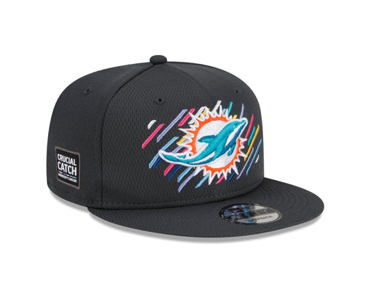 Miami Dolphins New Era Crucial Catch 9FIFTY Adjustable Hat - Gray