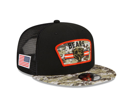 Chicago Bears New Era Salute To Service 9FIFTY Adjustable Hat - Black