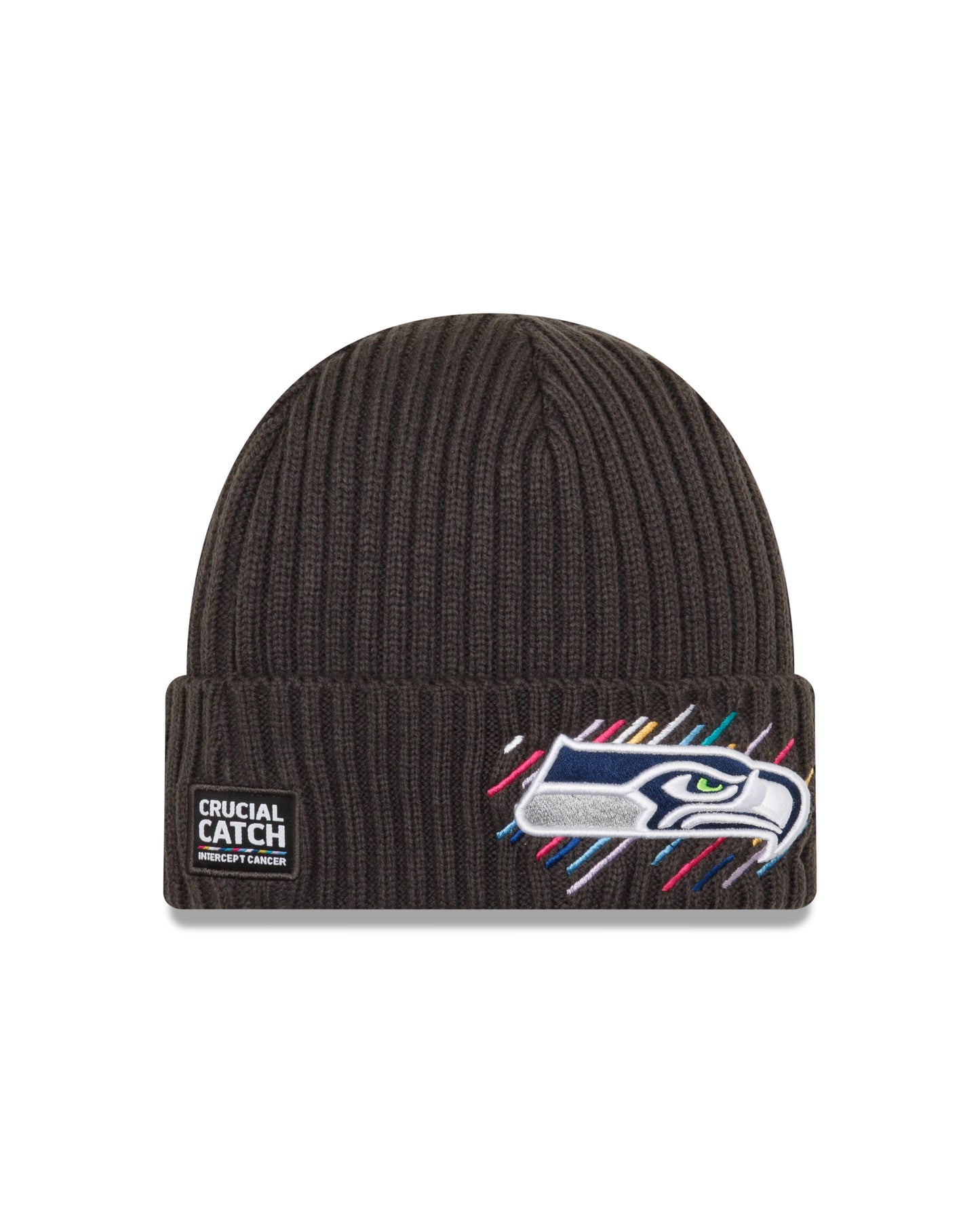 Seattle Seahawks New Era Crucial Catch Cuffed Knit Hat - Gray